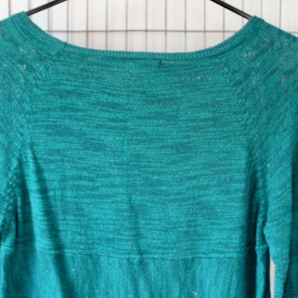 Teal Long Sleeve Patterned Sweater - Picture 7 of 7
